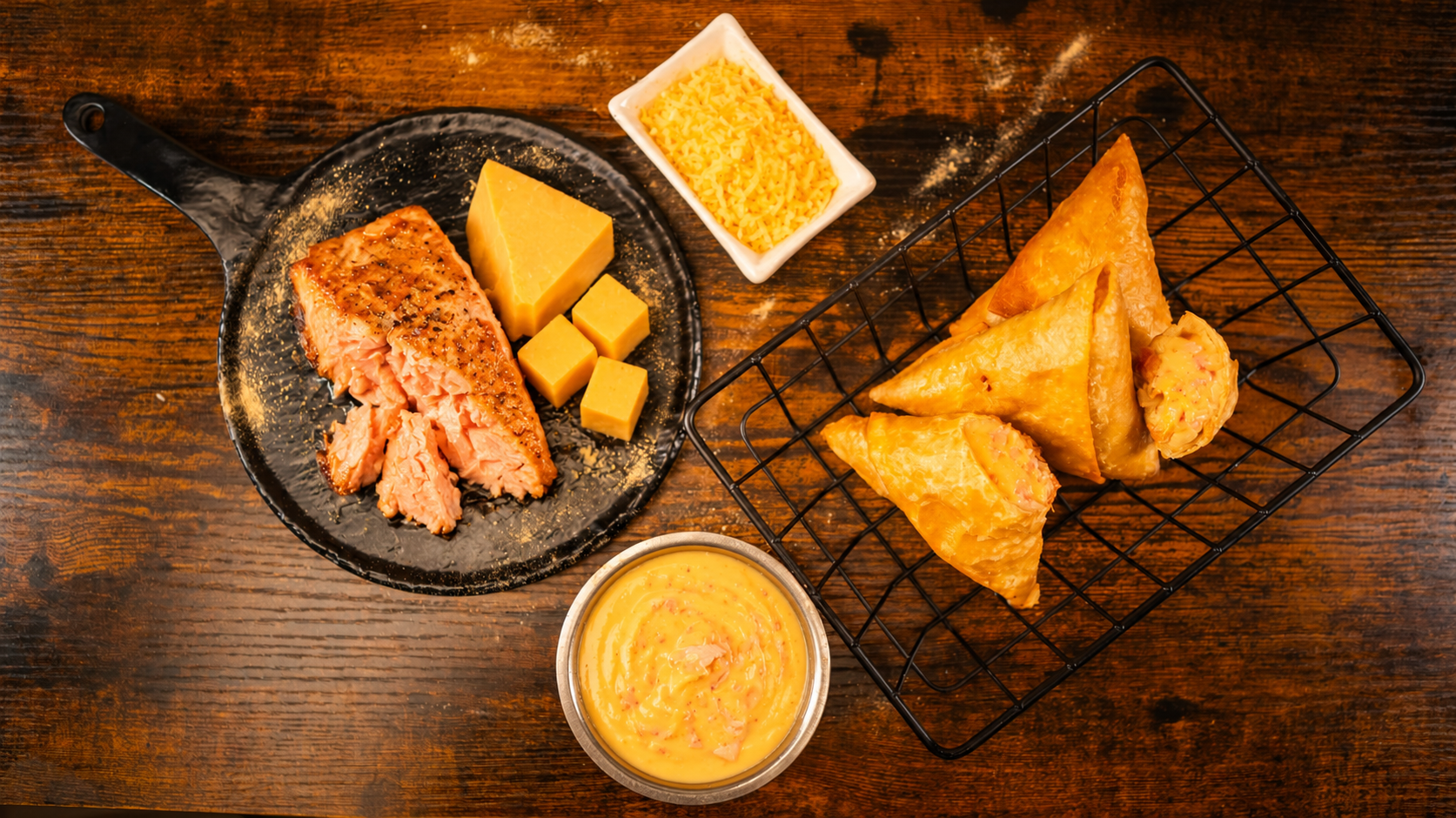 Salmon and Cheese Golden Pockets